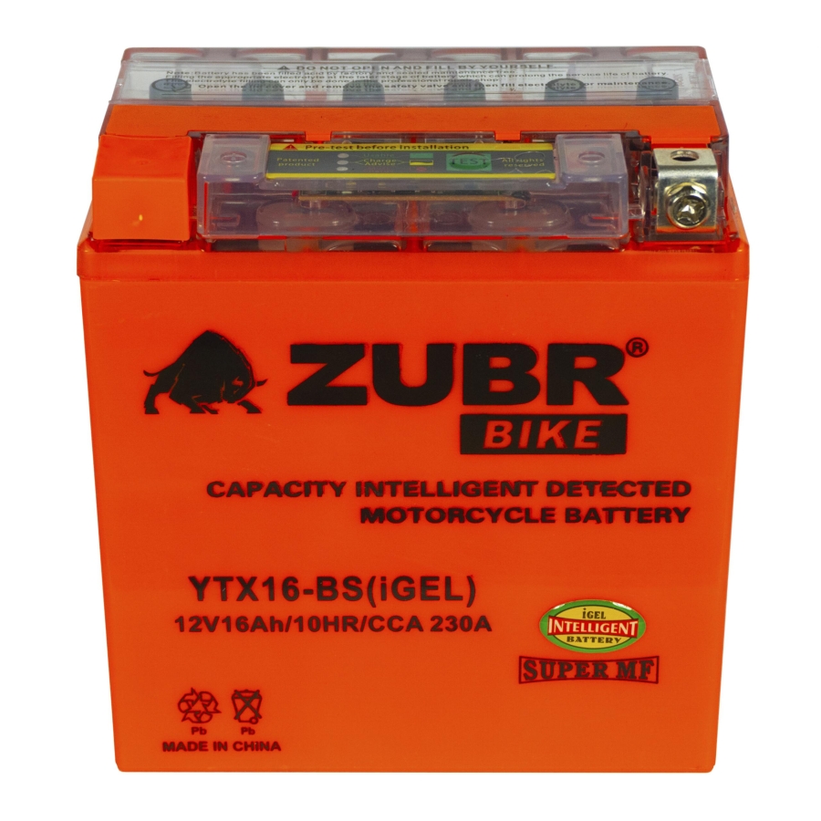 Аккумуляторная батарея ZUBR YTX16-BS (iGel) 16 Ah
